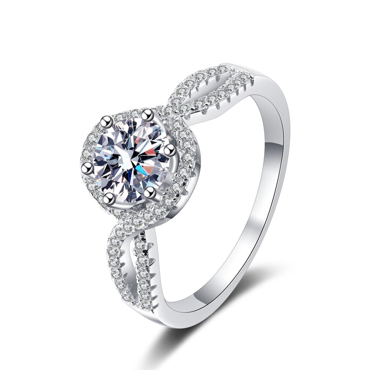 1ct moissanite and 925 sterling silver engagement ring