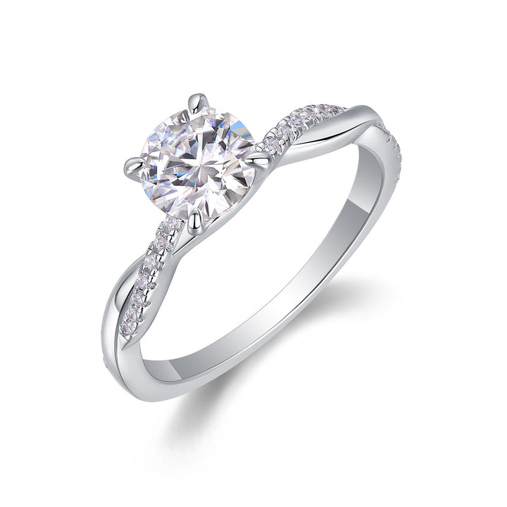 1ct silver nature inspired engagement ring