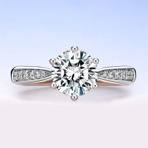 Classic Moissanite Six Prong Engagement Ring for Women