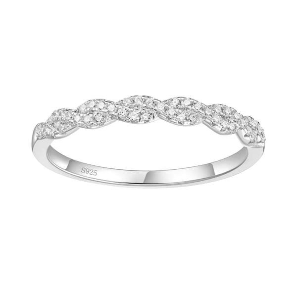 VVS1 Clarity 925 Sterling Silver Moissanite Half Wedding Band