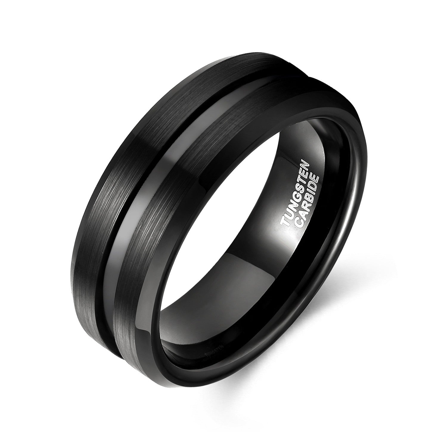 Black Rings for Men with Thin Groove Casual Rings – Findurings