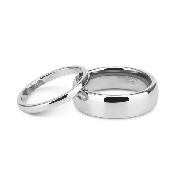 Silver Couple Rings His & Hers Matching Wedding Bands