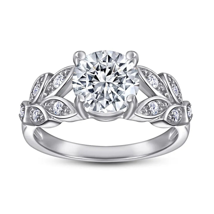 2 Carat Moissanite Flower Ring