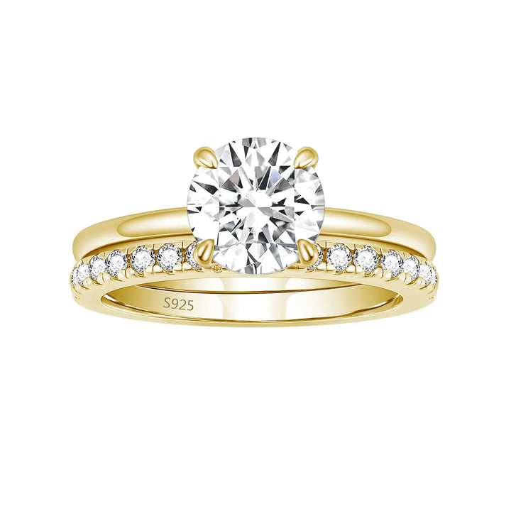 2 carats gold engagement ring with d color moissanite