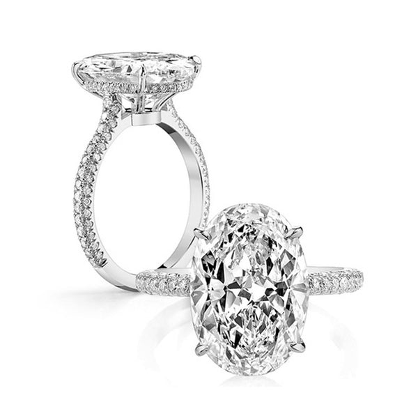 Oval Engagement Rings 5 Carat 925 Sterling Silver Sona Wedding Rings