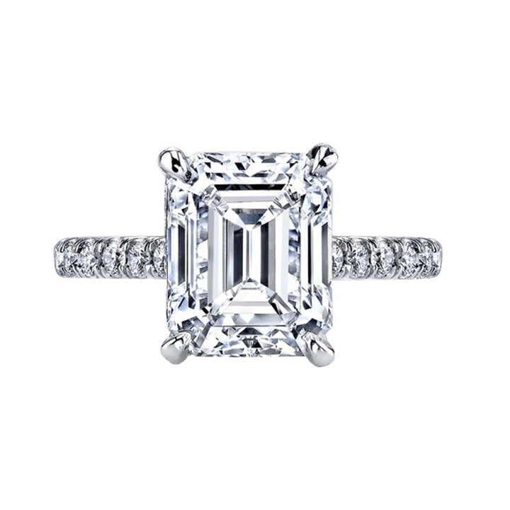 3 carat emerald cut sona wedding band 925 sterling silver