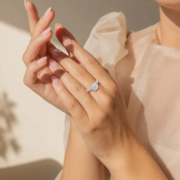 3carats engagement ring affordable worn on hand