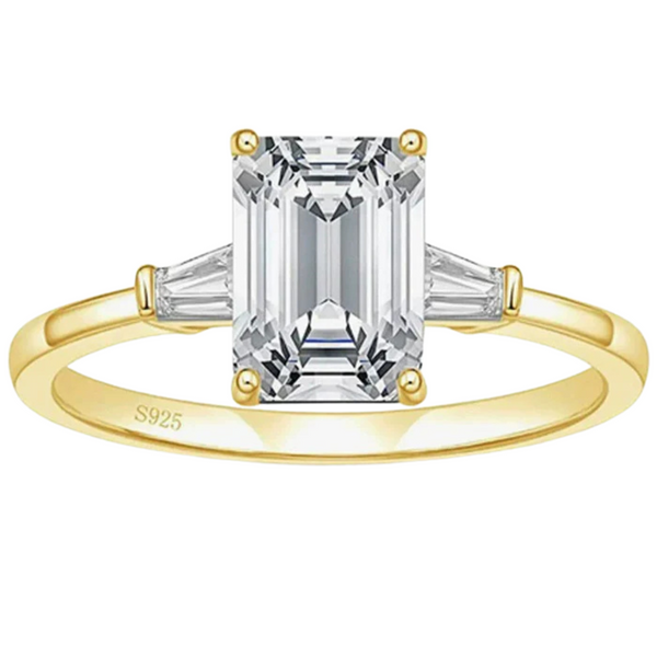 3ct emerald cut moissanite engagement ring
