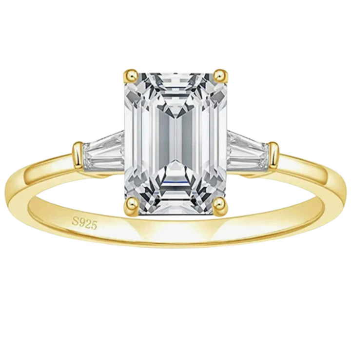 3ct emerald cut moissanite engagement ring