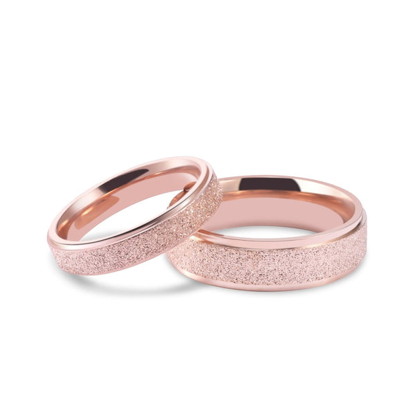 Matte Rose Gold Stainless/Titanium Steel Couple Rings