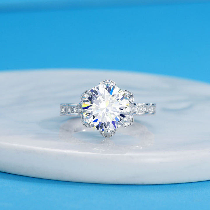 5 carat moissanite flower ring
