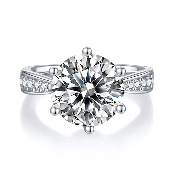 5ct 6 prong classic moissanite diamond engagement ring