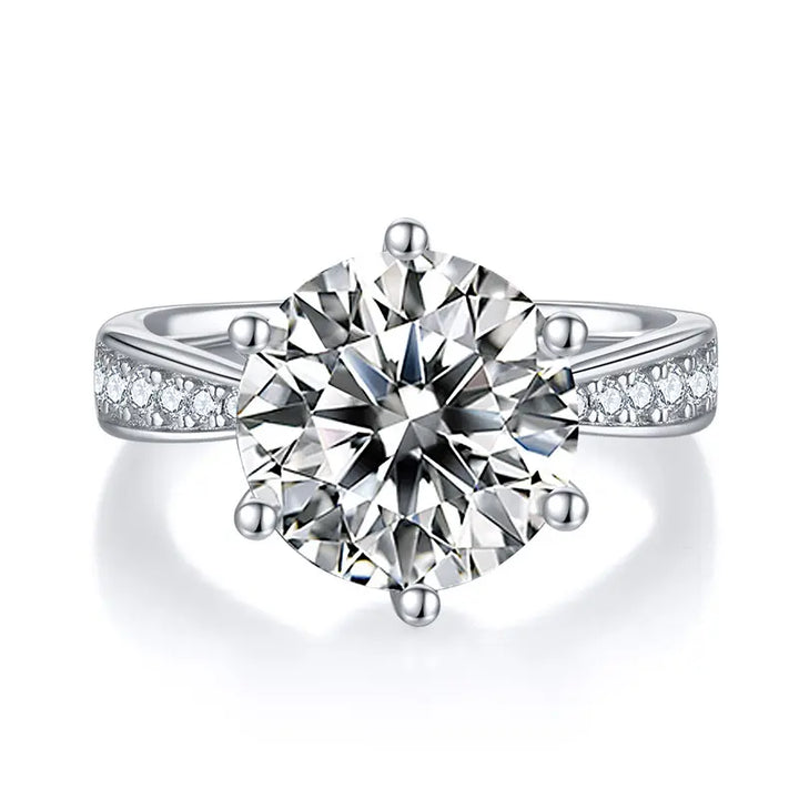 5ct 6 prong classic moissanite diamond engagement ring