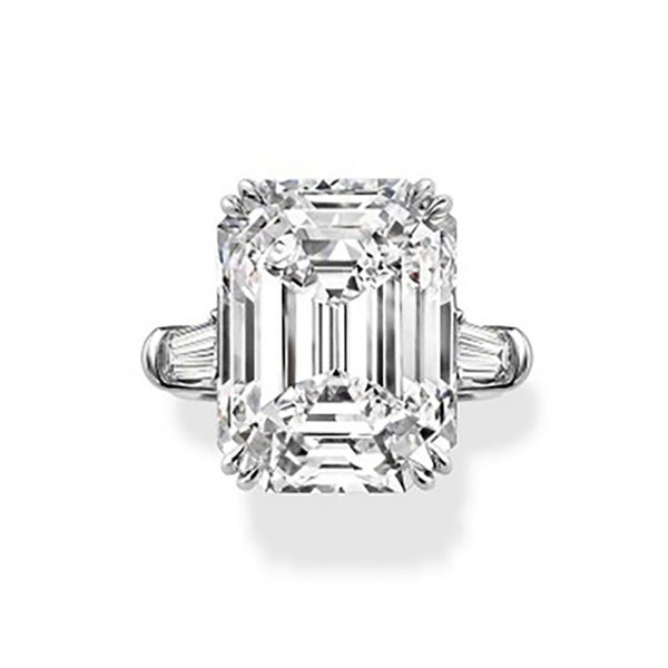 5ct d color emerald cut moissanite engagement ring