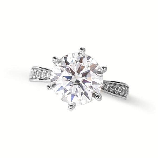 5 CT 6 Prong Classic Moissanite Diamond Engagement Ring