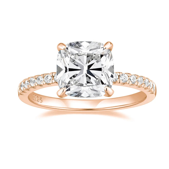 925 Silver 3.5CT Moissanite Engagement Ring, 3.5CT ring, 3.5 carat engagement ring, 3.5 CT pave engagement ring