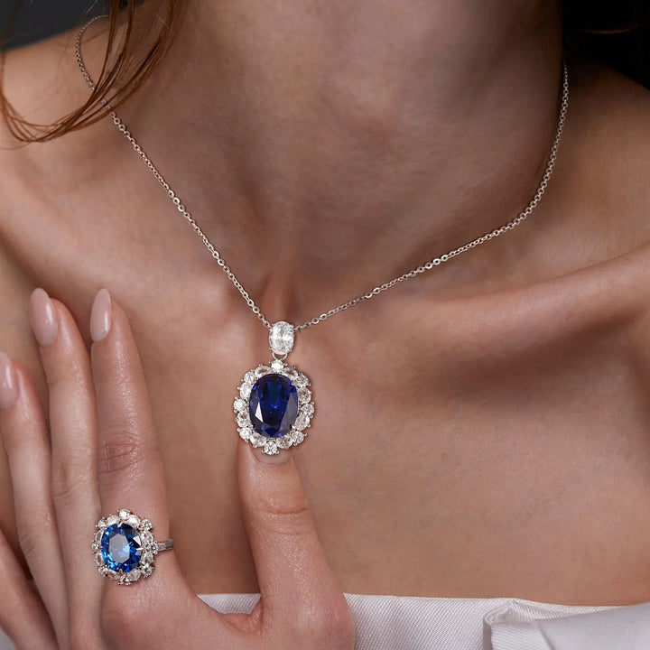 925 Sterling Silver Sapphire set