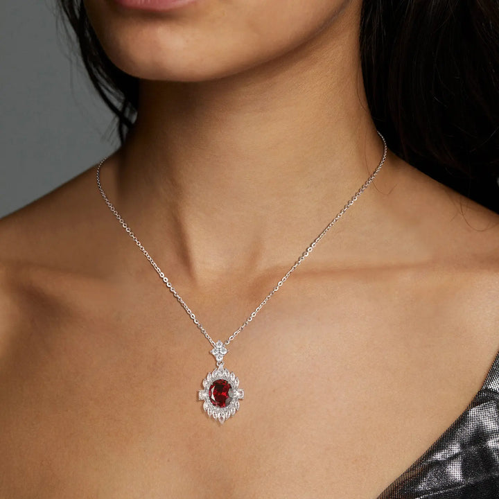 925 Sterling Silver Ruby Jewelry Set