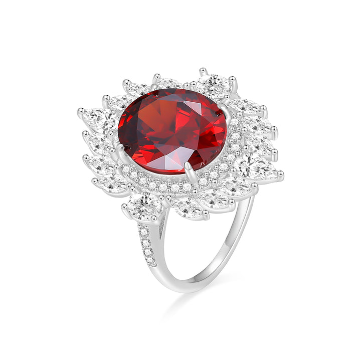 925 Sterling Silver Ruby Jewelry Set, ruby Cz stone ring, ruby ring