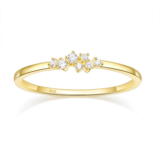 925 sterling silver 14K gold plated moissanite wedding bands