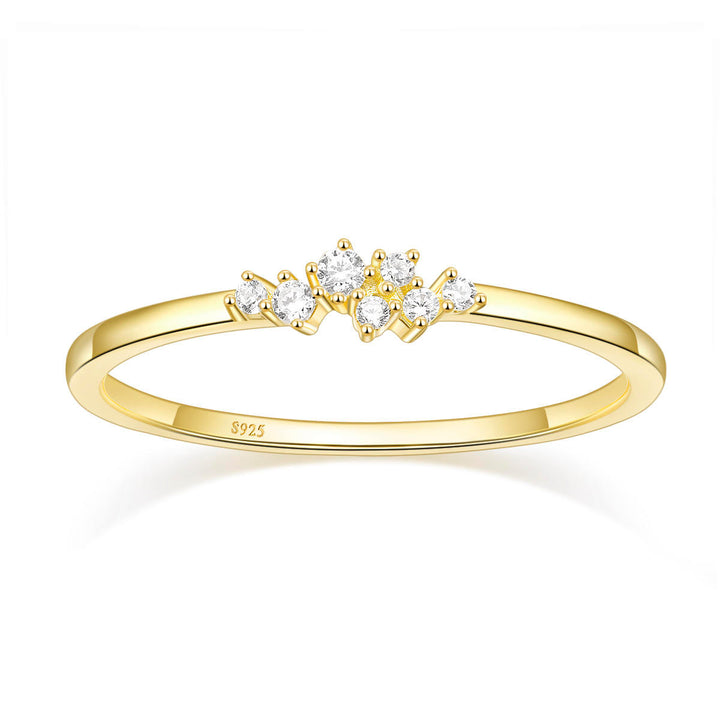 925 sterling silver 14K gold plated moissanite wedding bands