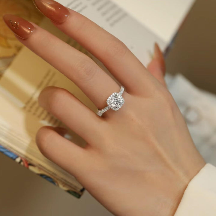 affordable 1.2ct moissanite bridal sets worn on hand