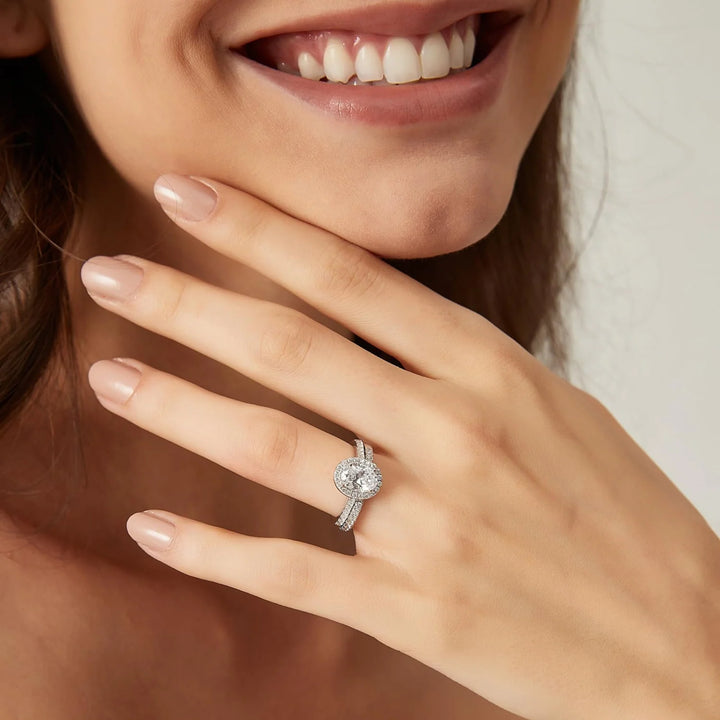 Affordable 1.5CT Oval Ring on Hand