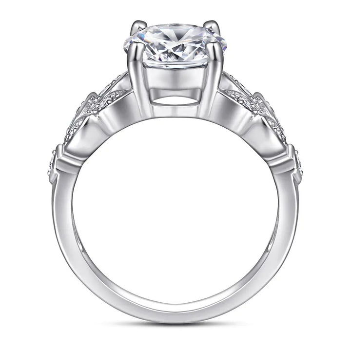 Affordable 2CT Moissanite Flower Ring