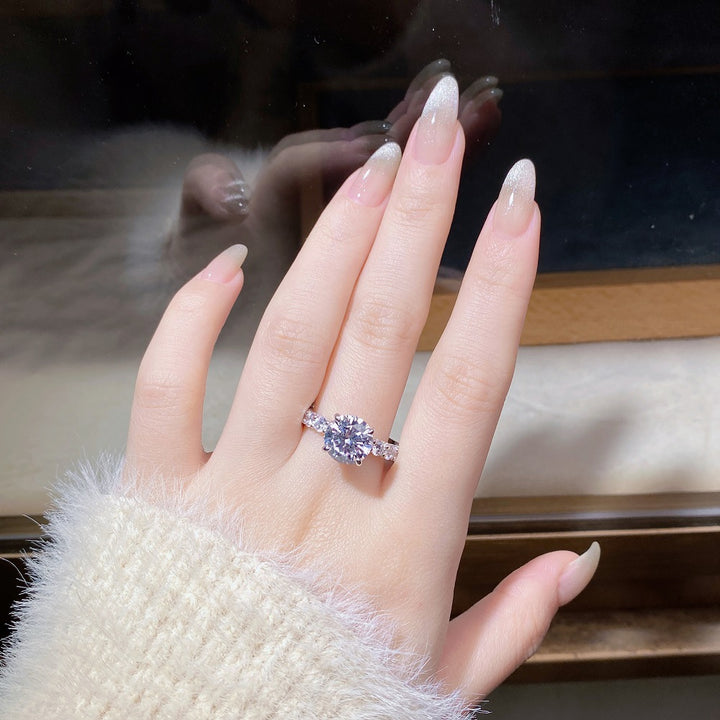 Affordable 3 carat moissanite ring on hand