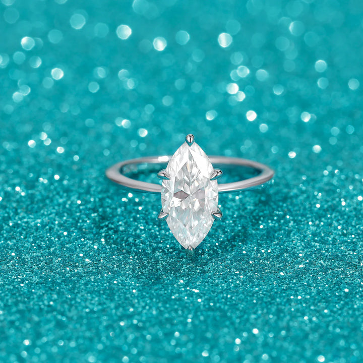 Affordable Marquise Ring with Moissanite 