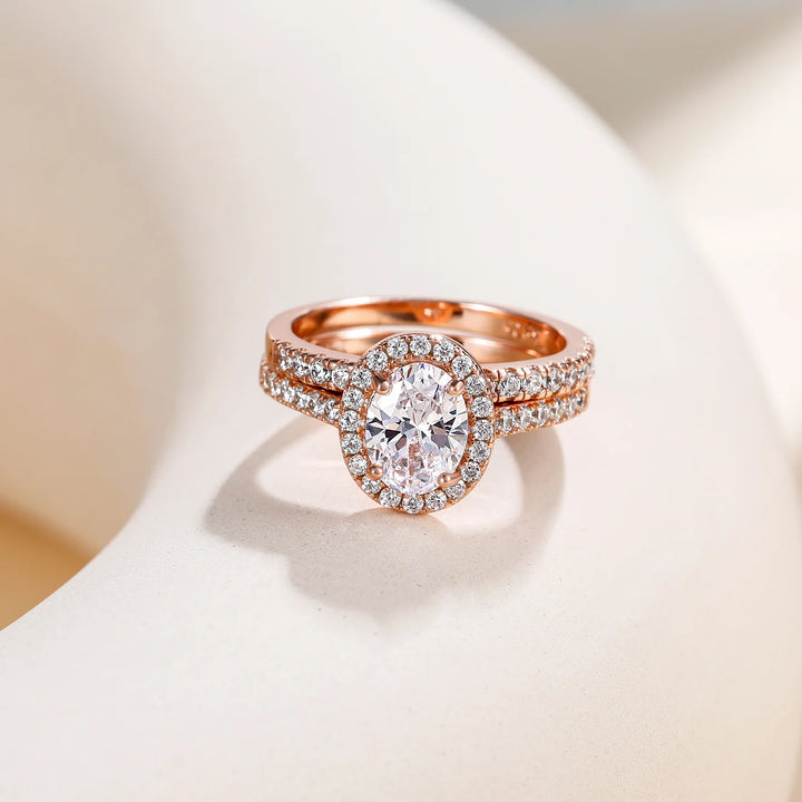 Affordable Rose Oval Bridal Set