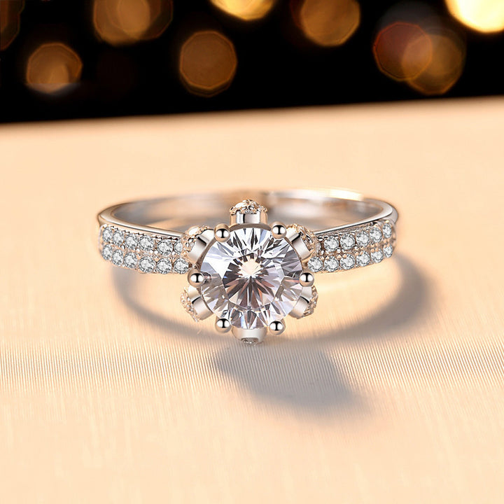 Affordable flower engagement ring