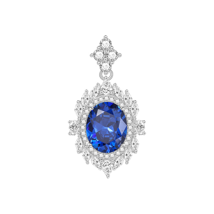 Blue & White Sapphire Jewelry Set in 925 Sterling Silver，Sapphire blue Jewelry Set, Sapphire blue ring, Sapphire earring