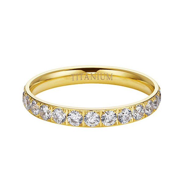 Titanium Cubic Zirconia Engagement Rings 3mm