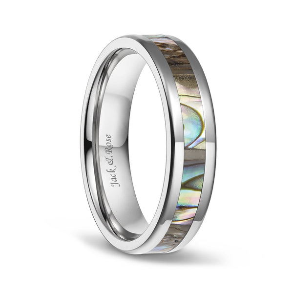 Abalone Shell Titanium Wedding Ring Sets for Men Women 6mm 8mm