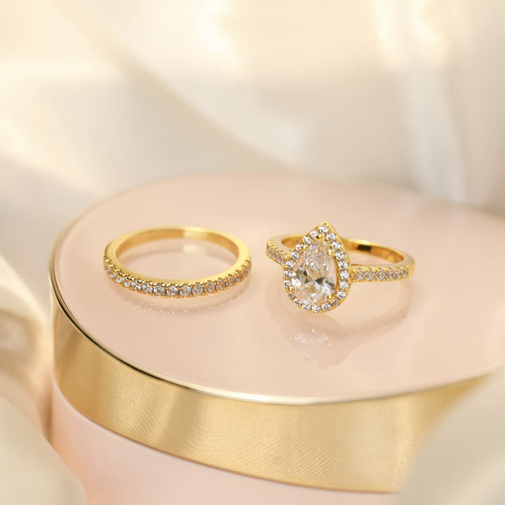 Gold 1.5CT moissanite bridal set