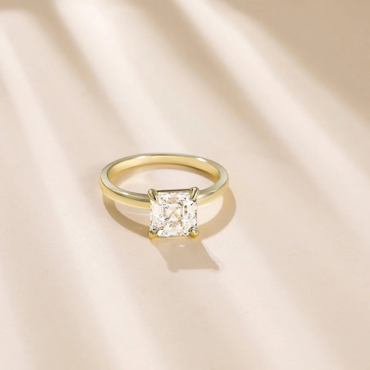 Gold 2.5CT Asscher Wedding Ring