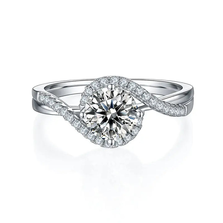 Light Luxury Angel Eye Four Claws 1 Carat Moissanite Diamond Silver Engagement Ring for Women Wedding Ring