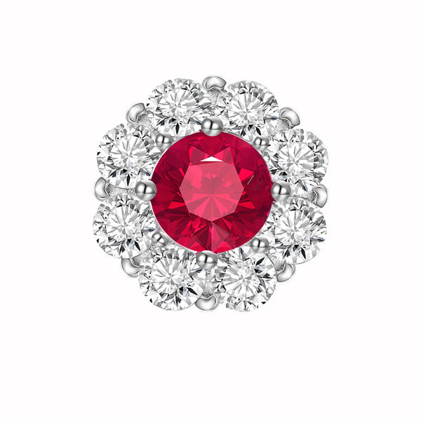 Round Cut Ruby Stud Earrings