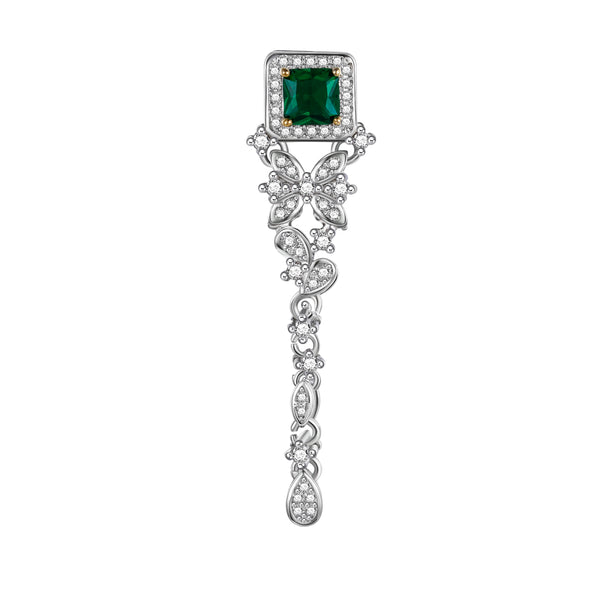 Square Cut Emerald Earrings