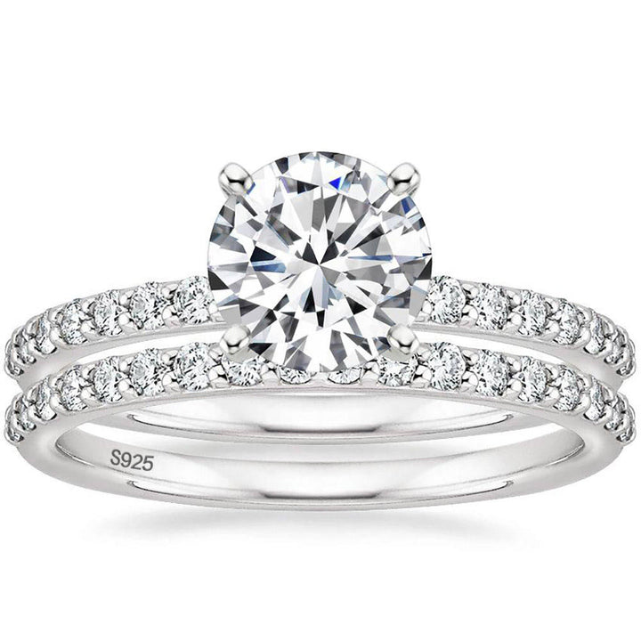 1.5 Carat Round Cut s925 D Grade Moissanite Wedding Bands
