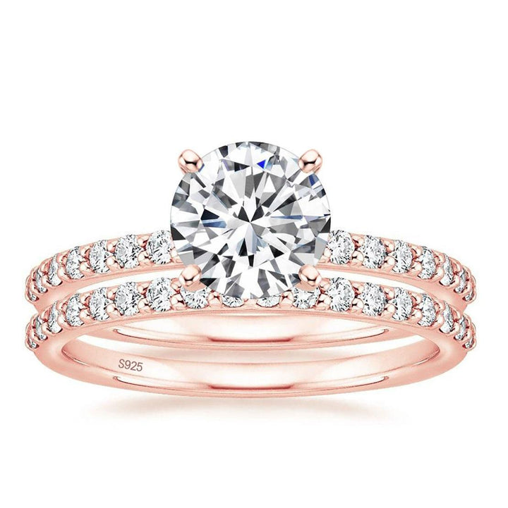 1.5 Carat Round Cut s925 D Grade Moissanite Wedding Bands