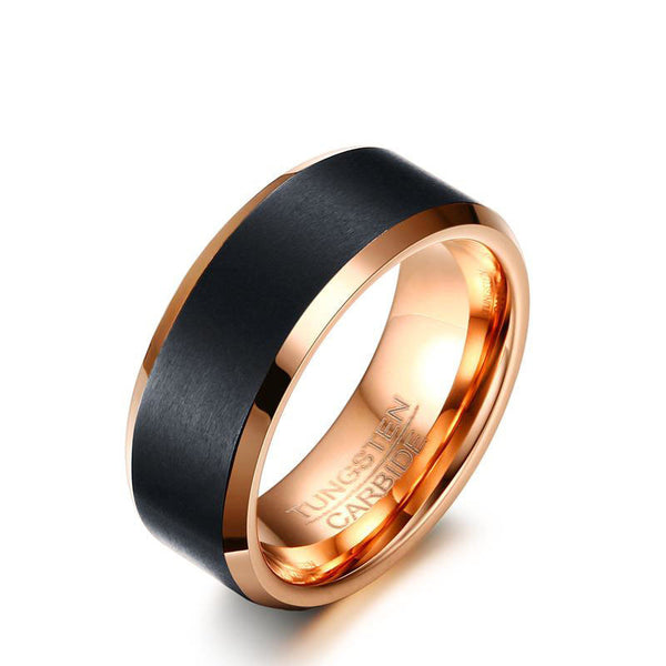 Simple Blue Pattern Tungsten Steel Ring for Men