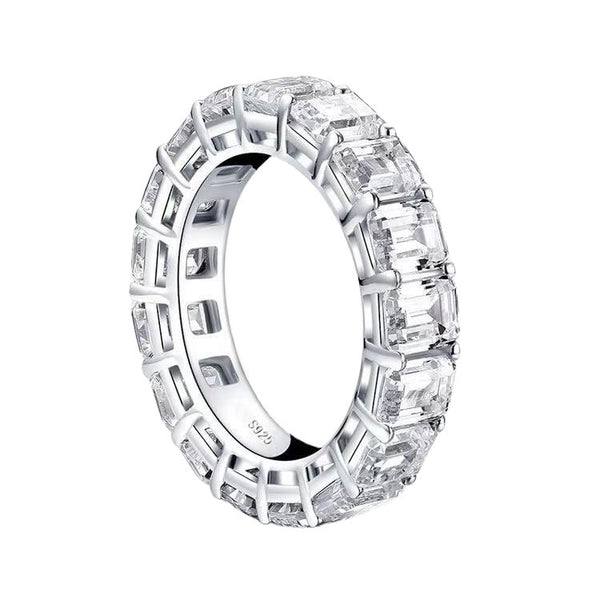 Fashionable Emerald Cut Full Circle Ring for Women