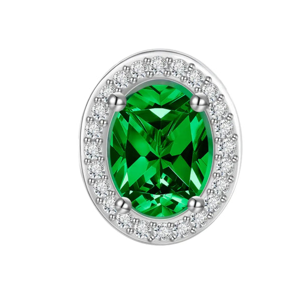 Oval Cut Emerald Stud Earrings