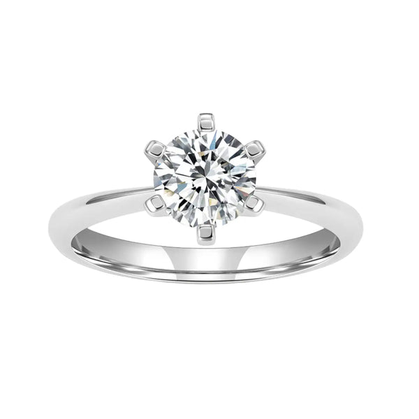 Rose Gold Round Engagement Ring in Sterling Silver