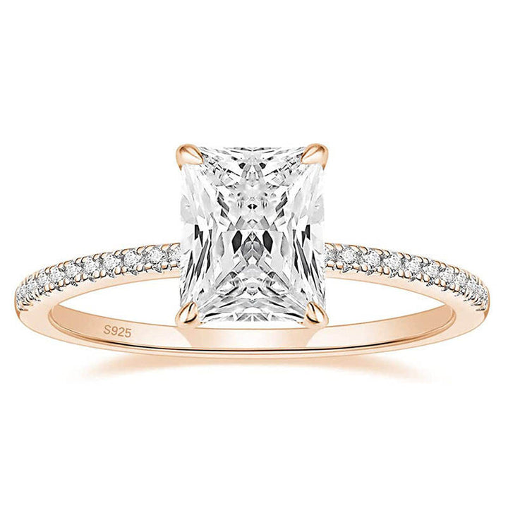 Rose Gold 3CT Radiant Cut Ring