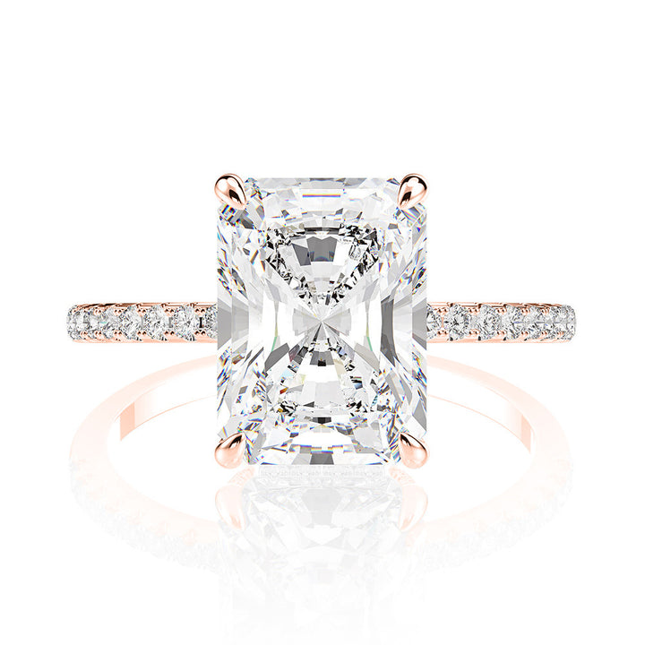Rose Gold 4CT classic radiant engagement ring