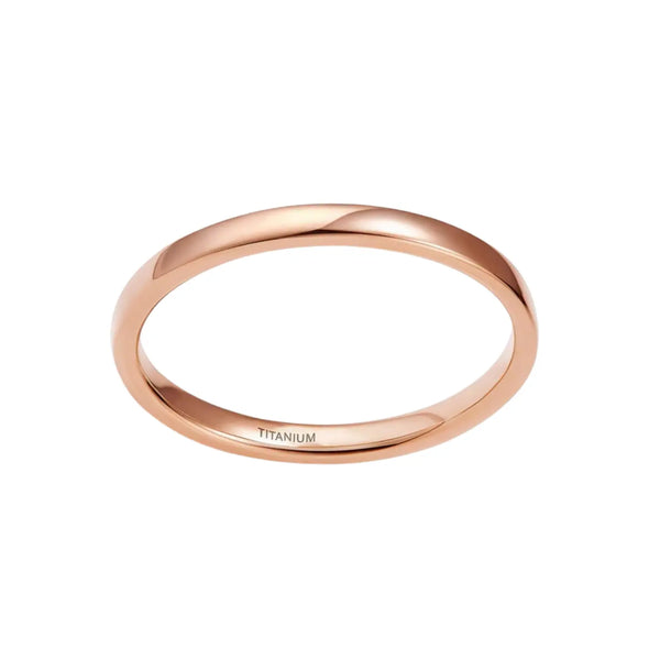 Rose Gold Titanium Engagement Bands Plain Thin Rings 2mm