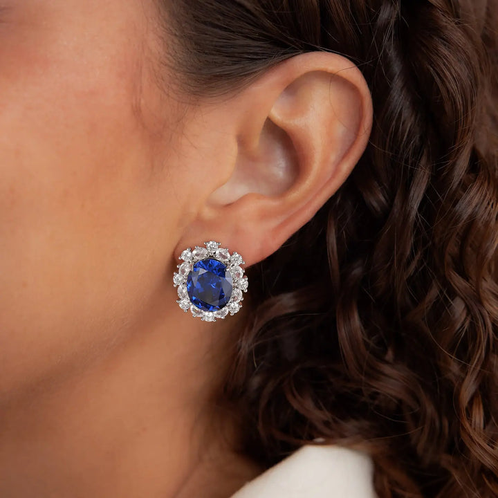 Sapphire Jewelry Set-Earrings
